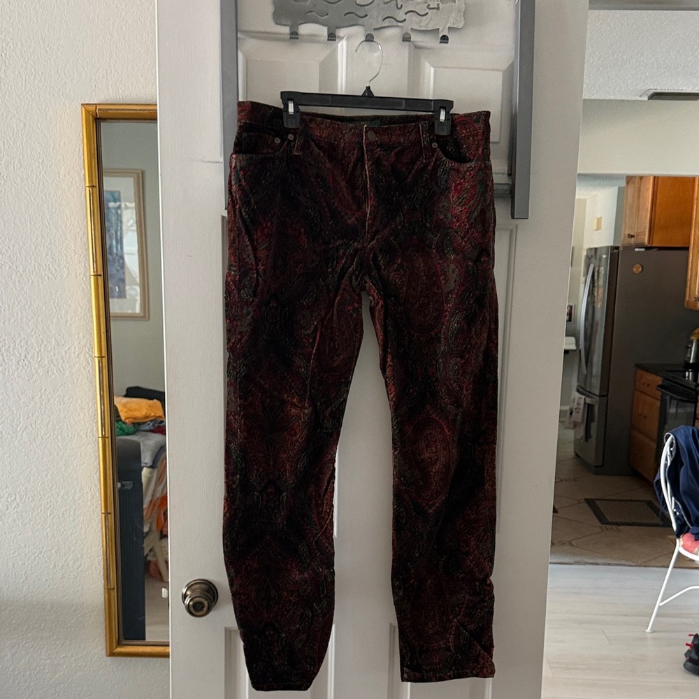 Ralph Lauren Women's Straight Leg Jeans in Red and Black